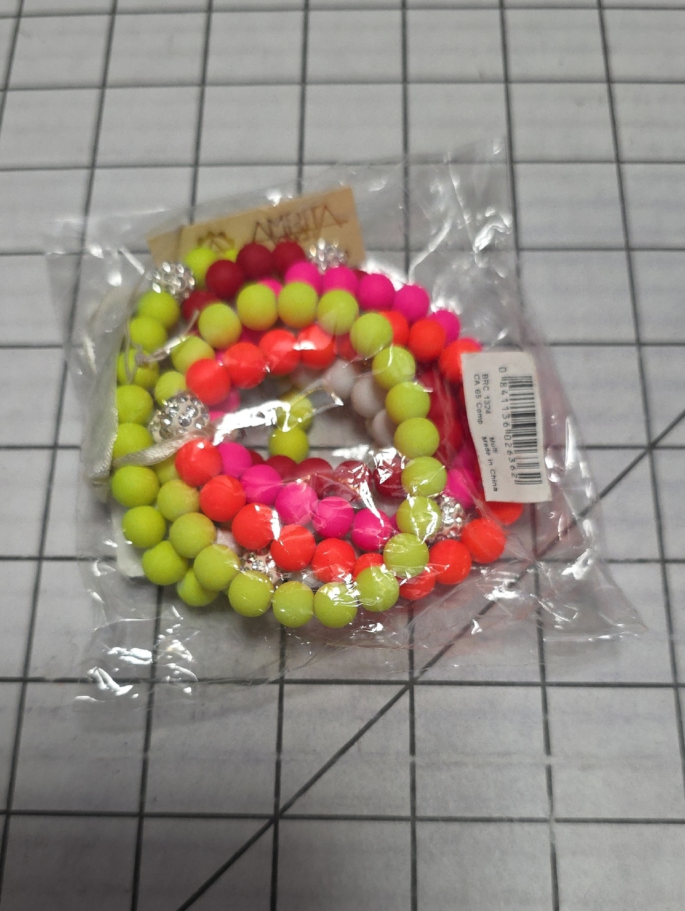 Amrita Singh Multi-Color Neon Stretchy Bracelets, 7-Piece Set, NIP